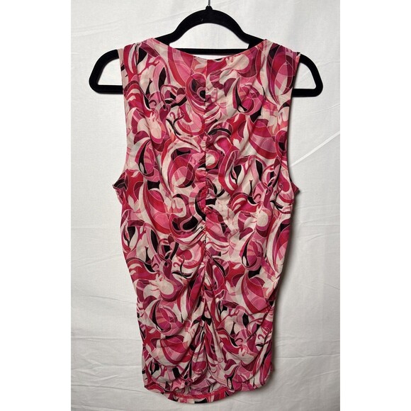 I.N.C. Womens SZ L Ruched Layered Sheer sleeveless top - Picture 2 of 7